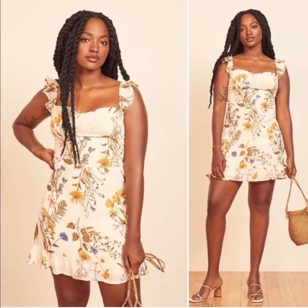 Reformation binx floral frolic mini dress  FINAL PRICE NO OFFER CONSIDERED - Picture 2 of 8